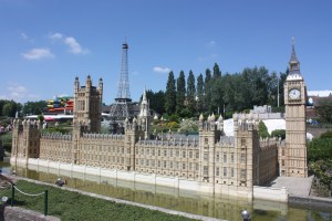 Big Ben and Westminster seem small enough without the Eiffel Tower towering in the background.