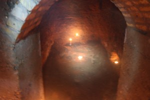 The burial chamber of Mersea Barrow.