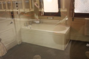 The bathroom in Edward VII's saloon car. I'll bet he never ran out of toilet paper!