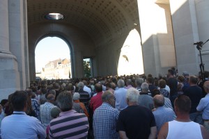 Crowds gather for the ceremony each night.