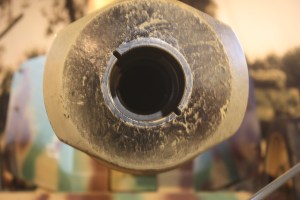 The business end of a German PAK 40 anti-tank gun.