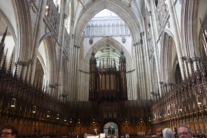 The choir at York Minster. It didn't occur to me to take a photo of the worn steps.