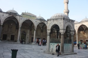 The courtyard of the Blue Mosque.