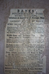 A 19th century flyer for Banks Music Store.