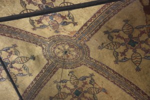 Frescoes on the ceiling.