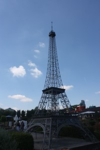 A ten foot tall version of the Eiffel Tower fails to inspire when you are close to it, but if you didn't realize it was a model you might be impressed.