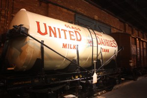 Milk tank cars like this one were in use from the 1930s to 1960s.