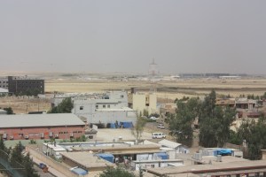 You could see the airport in the distance from our hotel. 