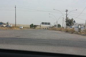 The road not taken: The turnoff to Mosul.